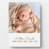 かわいいカスタムベビー写真出生統計 フォトプラーク (正面)
