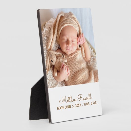 かわいいカスタムベビー写真出生統計 フォトプラーク (側面)