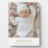 かわいいカスタムベビー写真出生統計 フォトプラーク (正面)