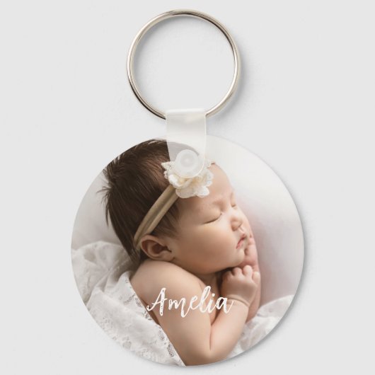 かわいいカスタムベビー写真名キーチェーン キーホルダー (正面)