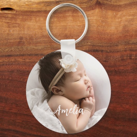 かわいいカスタムベビー写真名キーチェーン キーホルダー (正面)