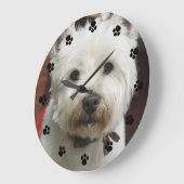 かわいいカスタムペットの写真 ラージ壁時計 (傾斜)