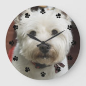 かわいいカスタムペットの写真 ラージ壁時計 (正面)