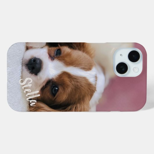 かわいいカスタムペットの名前パーソナライズされた付き写真 Case-Mate iPhoneケース (裏面 (横))