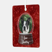 かわいいカスタムペットスノーグローブ メタルオーナメント (正面左)