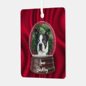 かわいいカスタムペットスノーグローブ メタルオーナメント (正面左)