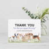 かわいいカスタムペットポーティブルードッグ誕生日パーティー サンキューカード (スタンド正面)