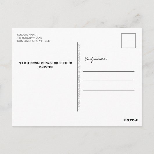 かわいいカスタムペット写真ハッピーホリデー ポストカード (裏面)