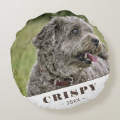 かわいいカスタムペット犬の写真パーソナライズされた ラウンドクッション (裏面)