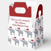 かわいいカスタムホワイトエレファントクリスマスパーティー フェイバーボックス (オープン)