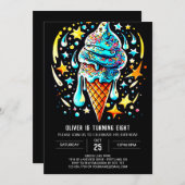 かわいいカスタムポプシクルボーイスクリーム誕生日 招待状 (正面/裏面)