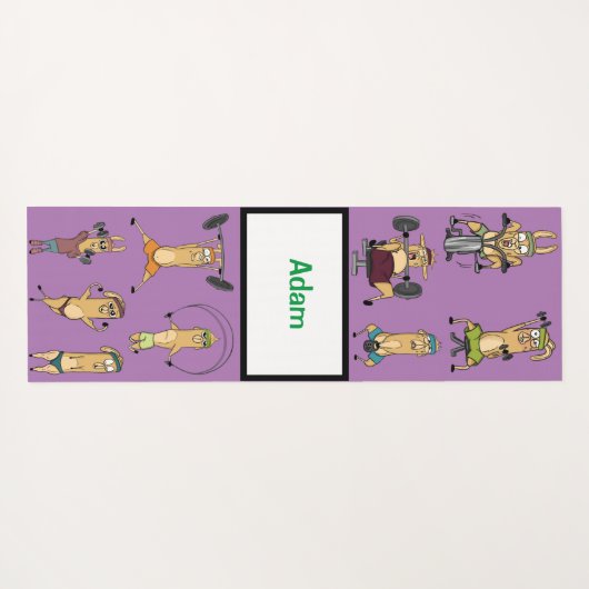 かわいいカスタムマンガLLAMASエクササイズ ヨガマット (裏面(横))