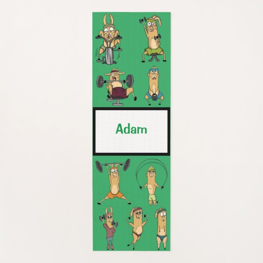 かわいいカスタムマンガLLAMASエクササイズ ヨガマット (正面)