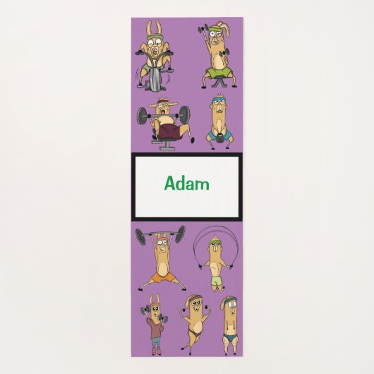 かわいいカスタムマンガLLAMASエクササイズ ヨガマット (裏面)