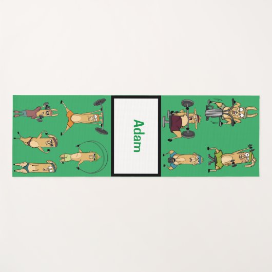 かわいいカスタムマンガLLAMASエクササイズ ヨガマット (正面(横))