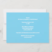 かわいいカスタムルアウ(ハワイ式宴会)ビーチフラガールズバースデーパーティー 招待状 (裏面)