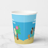 かわいいカスタムルアウ(ハワイ式宴会)ビーチフラガールズバースデーパーティー 紙コップ (右)