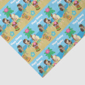 かわいいカスタムルアウ(ハワイ式宴会)ビーチ誕生日パーティーフラガールズ 薄葉紙 (詳細)