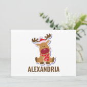 かわいいカスタムルドルフのトナカイのサンタクロースのクリスマス サンキューカード (スタンド正面)