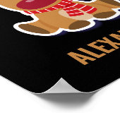 かわいいカスタムルドルフのトナカイのサンタクロースのクリスマス ポスター (角)