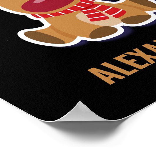 かわいいカスタムルドルフのトナカイのサンタクロースのクリスマス ポスター (角)