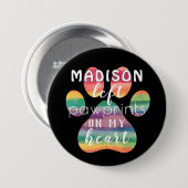 かわいいカスタムレインボーブリッジ手が私のハートにプリント 缶バッジ (正面&裏面)