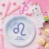かわいいカスタムレオ星占い紫の誕生日パーティー ペーパープレート (パーティー)