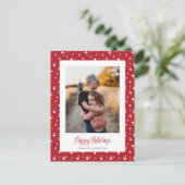 かわいいカスタムレッドスターズフォトホリデーポストカード シーズンポストカード (スタンド正面)