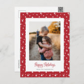 かわいいカスタムレッドスターズフォトホリデーポストカード シーズンポストカード (正面/裏面)