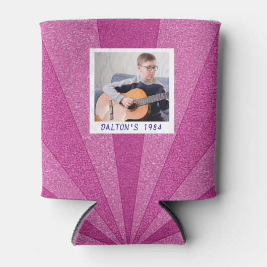 かわいいカスタムレトロ40歳の誕生日パーソナライズされた写真 缶クーラー (正面)