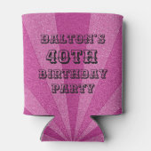 かわいいカスタムレトロ40歳の誕生日パーソナライズされた写真 缶クーラー (裏面)