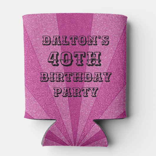 かわいいカスタムレトロ40歳の誕生日パーソナライズされた写真 缶クーラー (裏面)