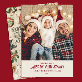かわいいカスタムヴィンテージのクリスマスフォト シーズンカード