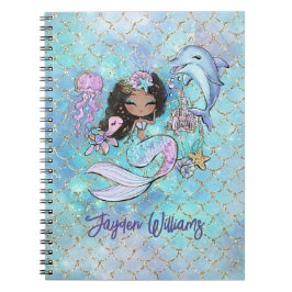 かわいいカスタム人魚の学校の給料女の子の名前 ノートブック