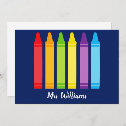かわいいカスタム先生クレヨンカード (正面/裏面)
