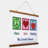 かわいいカスタム先生教室ピースラブ教えズ 吊り下げ型タペストリー (傾斜あり)