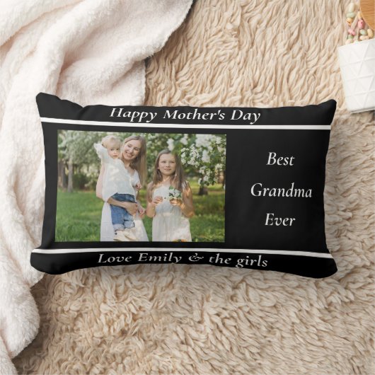 かわいいカスタム写真おばあちゃんギフト装飾用クッションクラシー ランバークッション (ブランケット)