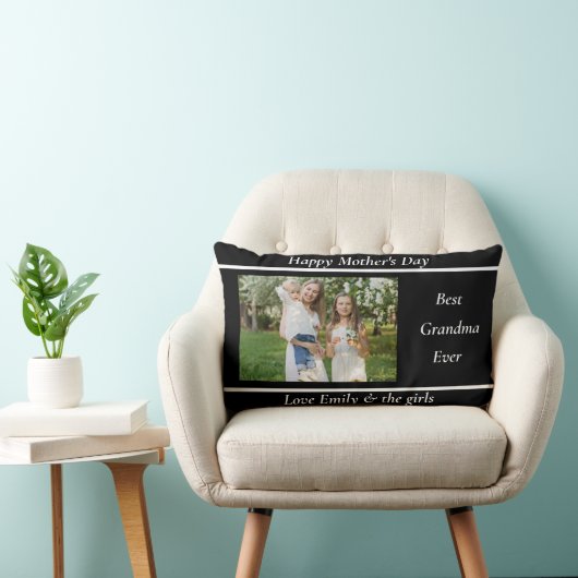 かわいいカスタム写真おばあちゃんギフト装飾用クッションクラシー ランバークッション (椅子)