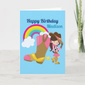 かわいいカスタム女性のカーボーイハッピーバースデー カード (正面)