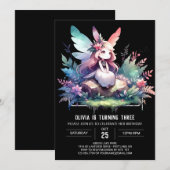 かわいいカスタム妖精の誕生日 招待状 (正面/裏面)