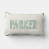 かわいいカスタム子供名前のサージ フェイクトリム ランバークッション (正面)