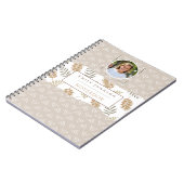 かわいいカスタム子供名前 & 写真アブストラクトパターン ノートブック (左側)