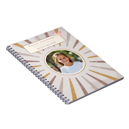 かわいいカスタム子供名前＆写真名言 ノートブック (右側)