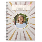 かわいいカスタム子供名前＆写真名言 ノートブック (正面)