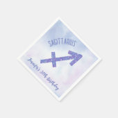 かわいいカスタム射手座パープルバースデーパーティー スタンダードカクテルナプキン (角)