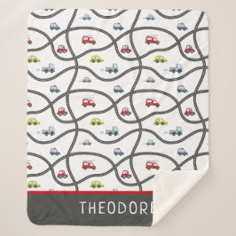 かわいいカスタム小さな男の子の名前キッズカー シェルパブランケット