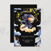 かわいいカスタム忍者誕生日 サンキューカード (正面/裏面)