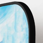 かわいいカスタム抽象芸術ベビーブルーモノグラム名 ピックルボールラケット (左詳細)