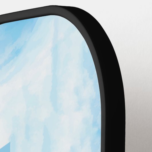 かわいいカスタム抽象芸術ベビーブルーモノグラム名 ピックルボールラケット (左詳細)