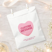 かわいいカスタム文字メッセージピンクの会話ハート フェイバーバッグ (クリップ留めされた状態)